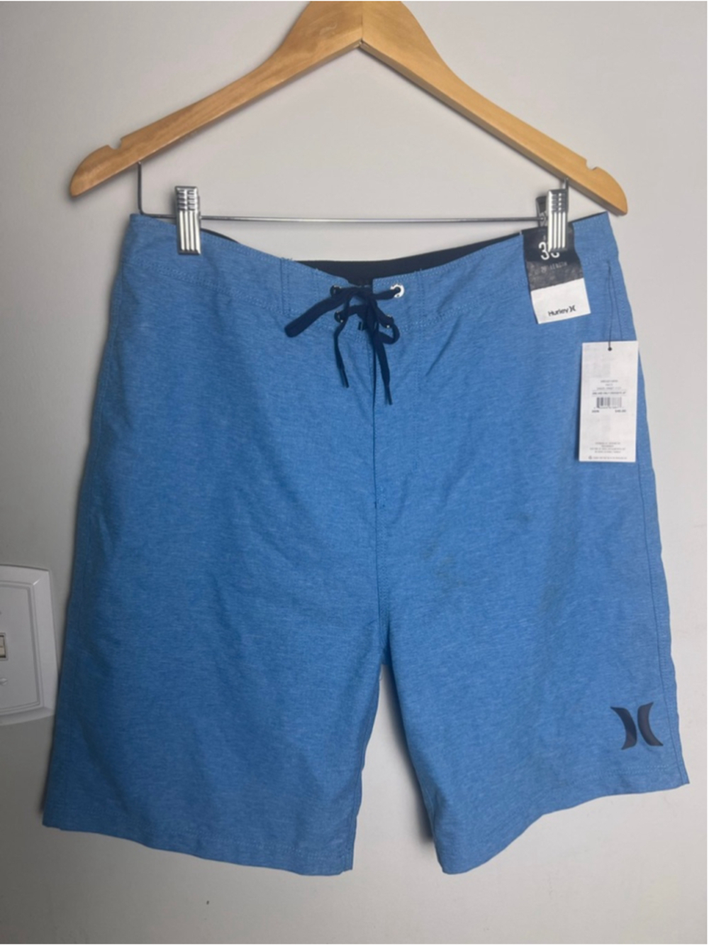 Hurley Board Shorts Mens 30 Blue One & Only Crossdyed 20” Swim Surf NWT
